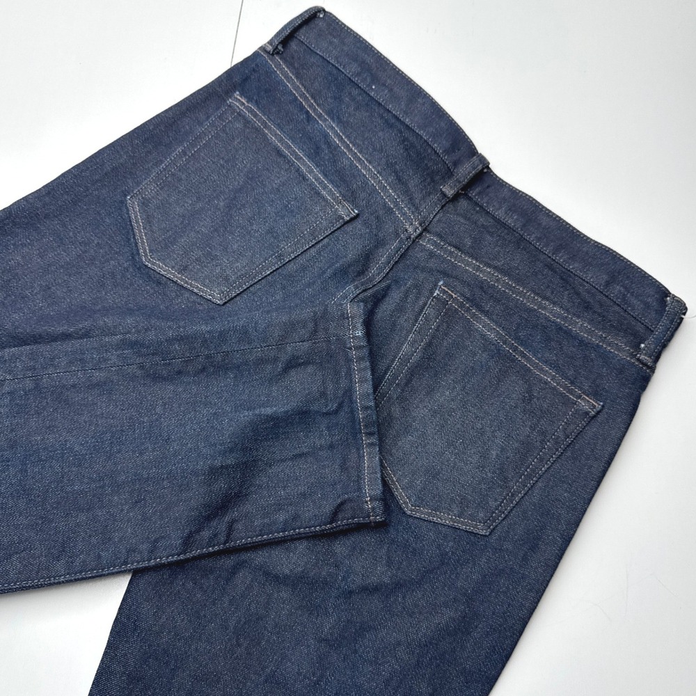 Uniqlo Slim Straight Kaihara Denim Jeans Mens 33x32 Dark Indigo 321-452522